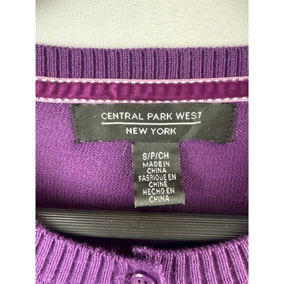 Women’s Central Park West Small Sparkly Plum Cardigan - Picture 4 of 6